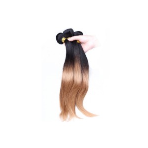 Ombre Hair Weave Color 1b/#27 Straight Virgin Human Hair 3 Bundles