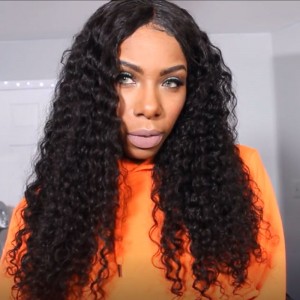 250% Density Wig Pre-Plucked Natural Hair Line Full Lace Human Hair Wigs Deep Curly Brazilian Lace Wigs