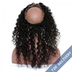 You May 360 Lace Frontal Band Deep Wave Brazilian Virgin Hair Lace Frontal Natural Hairline 22.5*4*2