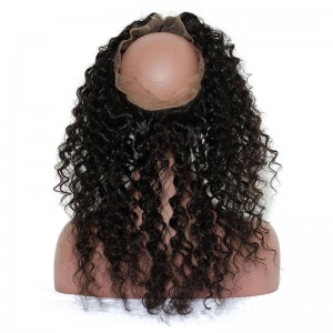 You May 360 Frontal Deep Wave Natural Hairline Frontal Closure Brazilian Virgin Hair 360 Lace Band Closure