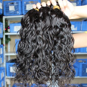 Malaysian Virgin Human Hair Extensions Weave Wet Wave 4 Bundles Natural Color 