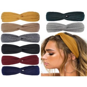 YOU MAY Headbands for Women Twist Knotted Boho Stretchy Hair Bands for Girls Criss Cross Turban Plain Headwrap