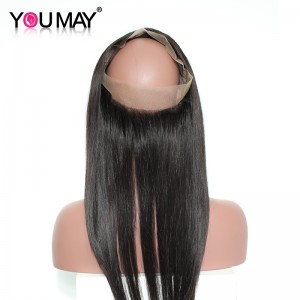 Silk Straight 360 Lace Frontal 360 Lace Virgin Hair With Baby Hair 22.5*4*2