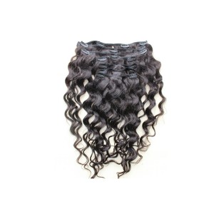 Loose Wave Brazilian Virgin Hair Clip In Huamn Hair Extensions Natural Color