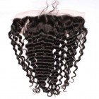 You May Natural Color Deep Wave Brazilian Virgin Hair Lace Frontal Closure 13x4inches