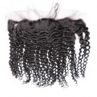 You May Kinky Curly Indian Remy Hair Lace Frontal Closure 13x4inches Natural Color