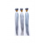 You May Color Platinum Grey Brazilian Virgin Hair Silky Straight Hair Weave 3 Buddles