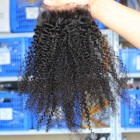 You May Brazilian Virgin Hair Afro Kinky Curly Free Part Lace Closure 4x4inches Natural Color