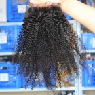 You May Brazilian Virgin Hair Afro Kinky Curly Free Part Lace Closure 4x4inches Natural Color