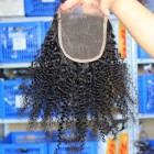 You May Peruvian  Virgin Hair Afro Kinky Curly Free Part Lace Closure 4x4inches Natural Color
