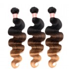 You May Body Wave 1B/4/27 Ombre Color Brazilian Virgin Human Hair Weave 4 Bundles