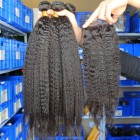 You May Peruvian Virgin Hair Kinky Straight Free Part Lace Closure with 3pcs Weaves