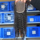 You May Natural Color Kinky Straight Peruvian Virgin Hair Free Part Lace Closure 4x4inches 