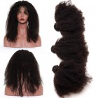 You May 360 Frontal Closure Afro Kinky Curly With 3 Bundles Brazilian Virgin Hair 360 Lace Band