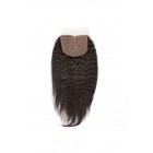 You May Natural Color Kinky Straight Brazilian Virgin Hair Silk Base Closure 4x4inches