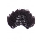 You May Afro Kinky Curly Indian Remy Hair Clip In Human Hair Extensions Natural Color