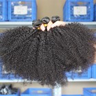 You May 4 Bundles Natural Color Afro Kinky Curly Brazilian Virgin Human Hair Weaves 