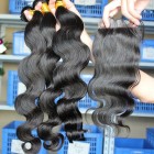 You May Peruvian Virgin Hair Body Wave Middle Part Lace Closure with 3pcs Weaves