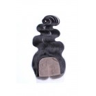 You May Natural Color Body Wave Brazilian Virgin Hair Silk Base Closure 4x4inches