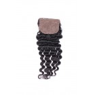 You May Natural Color Deep Wave Brazilian Virgin Hair Silk Base Closure 4x4inches