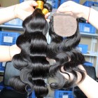 You May Indian Virgin Hair Body Wave 4X4inches Middle Part Silk Base Closure with 3pcs Weaves
