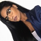 You May Natural Color Silk Straight 100% Brazilian Virgin Human Hair Wig Lace Front Wigs