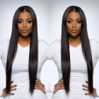 You May Pre-Plucked Natural Hair Line Lace Front Ponytail Wigs Brazilian Wigs 150% Density Wigs Silk Straight
