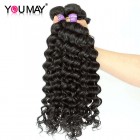 You May Deep Wave Hair Bundles With 4*4 Lace Closure Natural Hair Color