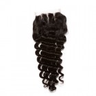 You May Mongolian Virgin Hair Deep Wave Free Part Lace Closure 4x4inches Natural Color