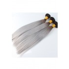 You May Ombre Hair Weave Color 1b/#Grey Brazilian Silky Straight Virgin Human Hair 