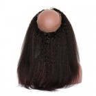 You May 360 Lace Fronal Band with Cap Brazilian Virgin Hair Kinky Straight Natural Hairline 22.5*4*2