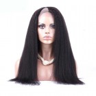 You May Brazilian Virgin Hair Kinky Straight U Part Full Lace Human Hair Wigs Natural Color