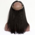 You May 360 Lace Frontal Closure Light Yaki Brazilian Virgin Hair Lace Frontal Natural Hairline 22.5*4*2
