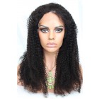 You May Natural Color Indian Remy Human Hair Wigs Afro Kinky Curly Silk Top Lace Wigs