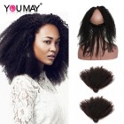 You May Afro Kinky Curly 360 Lace Frontal Closure With Two Bundles