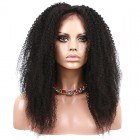 You May Natural Color Afro Kinky Curly Human Hair Wig Brazilian Virgin Hair Full Lace Wigs