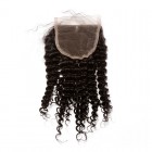 You May Malaysian Virgin Hair Kinky Curly Three Part Lace Closure 4x4inches Natural Color 