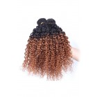 You May Peruvian Virgin Human Hair Kinky Curly Ombre Hair Weave Color 1b/#30 3 Bundles