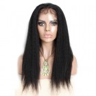 You May Natural Color Brazilian Virgin Human Hair Wigs Kinky Straight Silk Top Lace Wigs