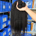 You May  Kinky Straight Mongolian Virgin Human Hair Weaves 3 Bundles Natural Color