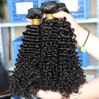 You May Natural Color Mongolian Kinky Curly Virgin Human Hair Weaves 3 Bundles