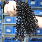 You May Kinky Curly Hair Weave Indian Remy Human Hair Natural Color 3 Bundles