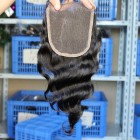 You May Natural Color Loose Wave Peruvian Virgin Hair Free Part Lace Closure 4x4inches 