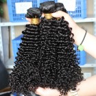 You May Natural Color Malaysian Virgin Hair Kinky Curly Hair Weave 3 Bundles