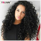 You May 360 Lace Wigs With Natural Hairline 180% Density Loose Curly Lace Wig With Black Hair Color