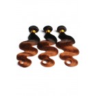 You May Peruvian Virgin Human Hair Body Wave Ombre Hair Weave Color 1b/#30 3 Bundles