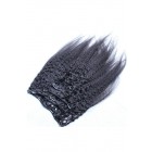 You May Kinky Straight Mongolian Virgin Hair Clip In Human Hair Extensions Natural Color