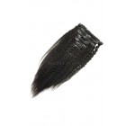 You May Kinky Straight Indian Remy Hair Clip In Human Hair Extensions Natural Color
