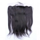 You May Natural Color Silk Straight Brazilian Virgin Hair Silk Base Lace Frontal Closure 13x4inches