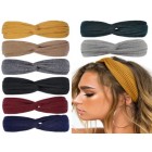 YOU MAY Headbands for Women Twist Knotted Boho Stretchy Hair Bands for Girls Criss Cross Turban Plain Headwrap
